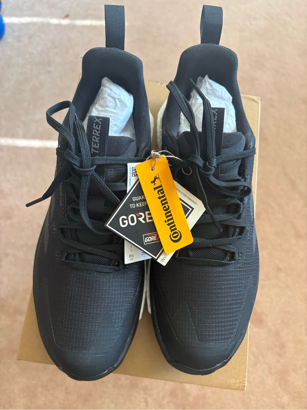 adidas Terrex Women's Black Athletic Trail Shoes with Yellow Continental Tag